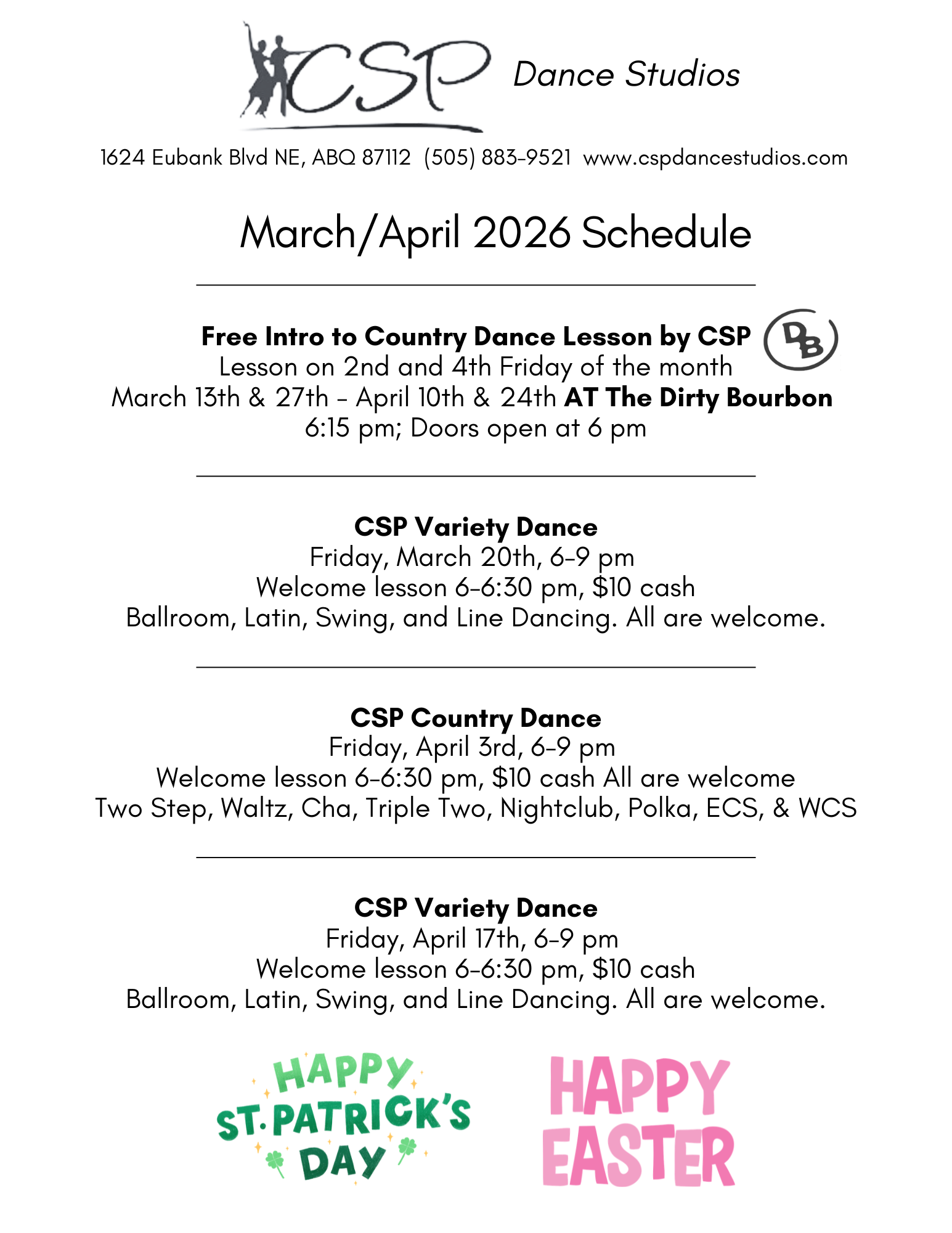 Image of December Class Schedule