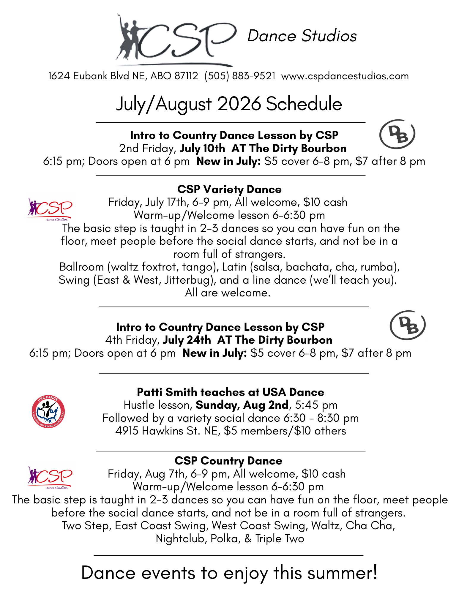 Image of December Class Schedule